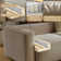 110''W Corduroy Modern  Compressed Block Couch With Plush Cushions