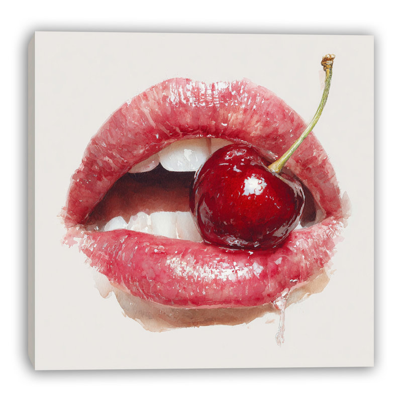 «Cherry Kiss», art mural sur toile tendue, 30"W x 30"H x 1.5"D