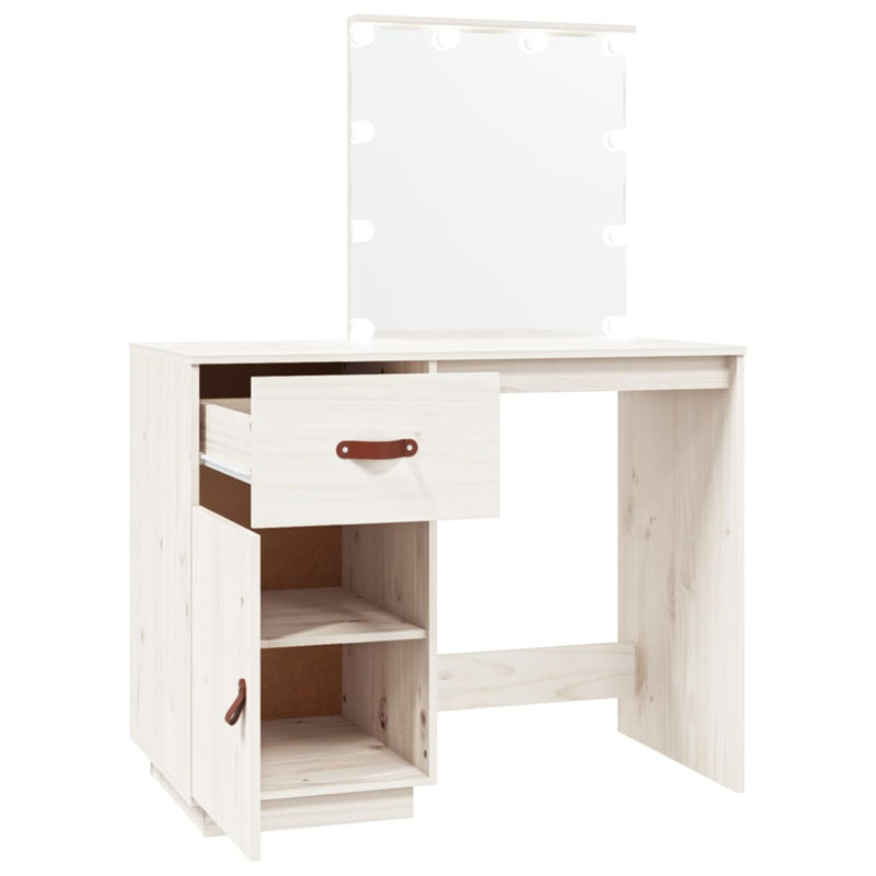 Dressing Table with Mirror, White