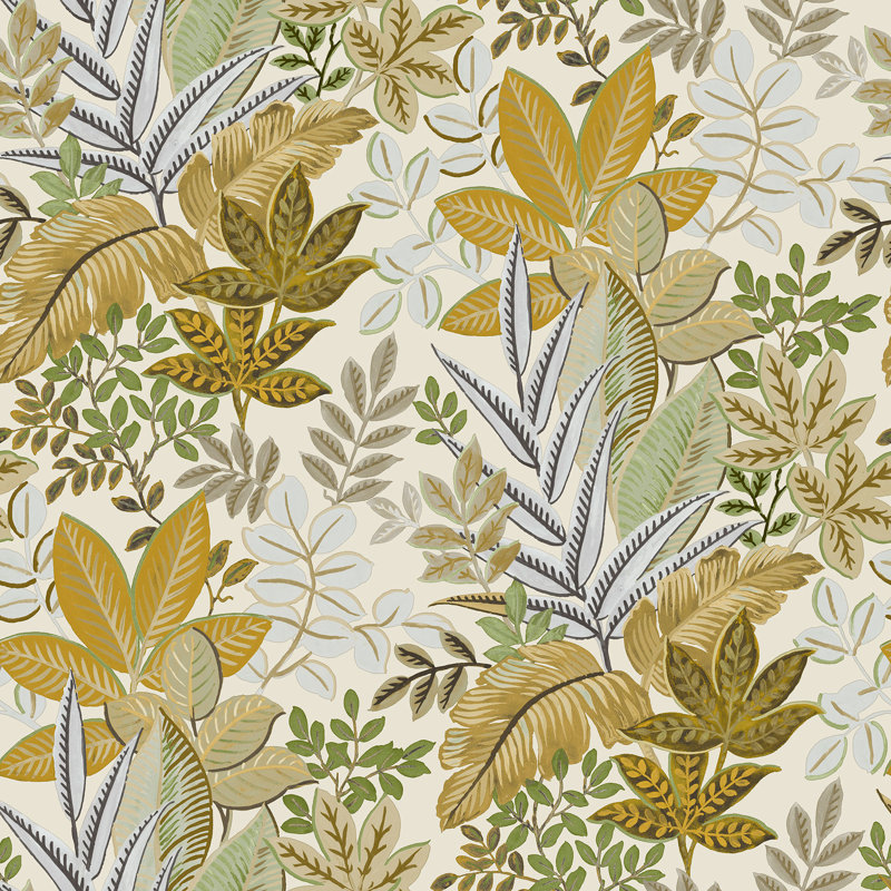 Wyatt 10m x 53cm Metallic Wallpaper Roll, Yellow