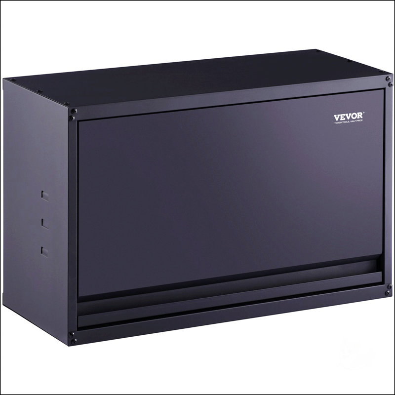 Heavy-Duty Metal Storage Cabinet With 120Lbs Shelf Capacity, Wall-Mounted Design, Adjustable Shelves, And Press-To-Lock Door For Garage, Office, And Home