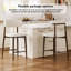 Ensemble de 4 tabourets de bar à hauteur de comptoir, tabourets de bar rembourrés avec pieds en métal pour îlot de cuisine, beige-2113246061-2113246057