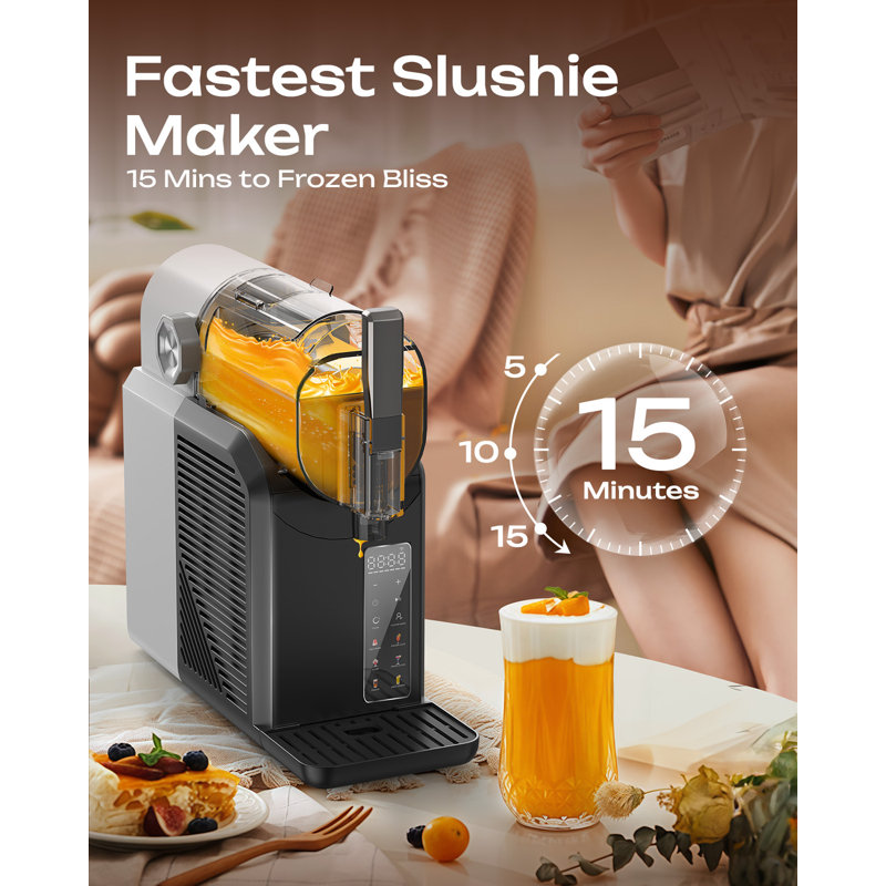 Slushie Machine, 15-Minute Slushy Machine(Fastest Results) for Home, Frozen Drink and Slushie Maker with 6 Preset Programs, 4 Hours Freshness, Milkshakes, Margaritas, Frappés and More