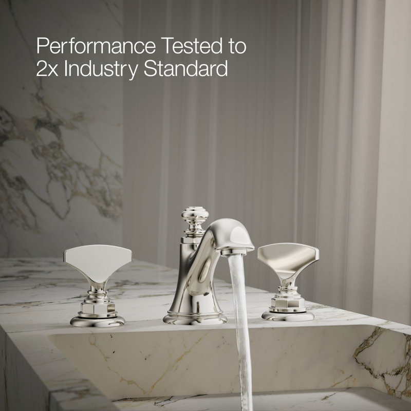 Artifacts Widespread Bathroom Sink Faucet Handles, Vibrant Polished Nickel