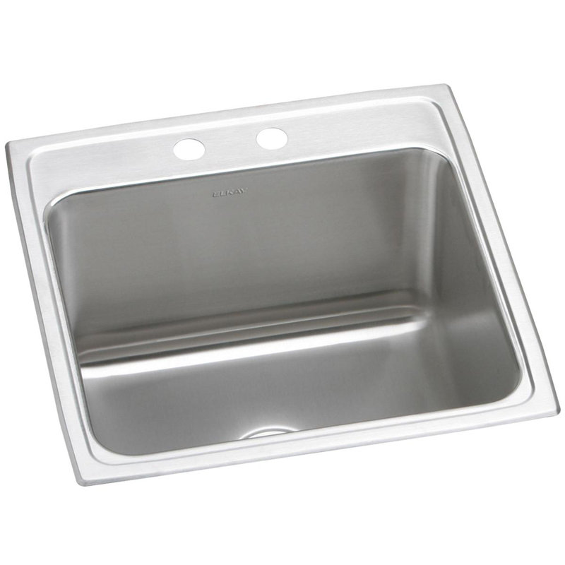 Lustertone 22" L x 22" W Drop-In Kitchen Sink, 2 hole