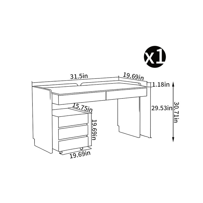 Bouchez, Black, 30.71" H x 31.5" W x 19.69" D