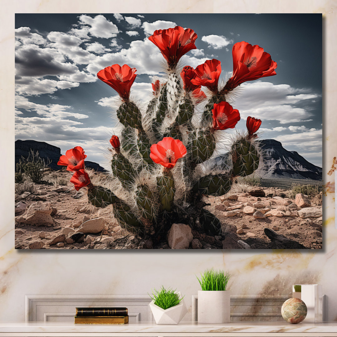 Western Desert Cactus Serenade - Western Canvas Wall Art Langley Street® 