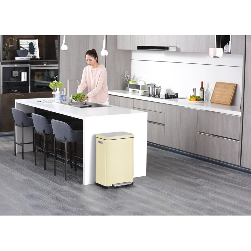 X Cube Kitchen Step-On Rubbish Bin, 40, Cream, 165.60cm H x 91.94cm W x  73.66cm D