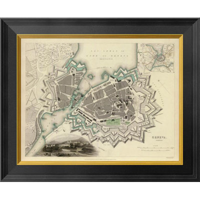 Geneva Switzerland 1841 Framed Graphic Art on Canvas