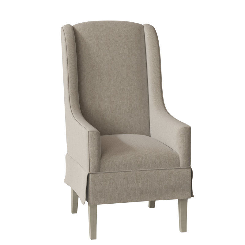 Fauteuil à oreilles rembourré Reed, 3156 Lin, Noisette