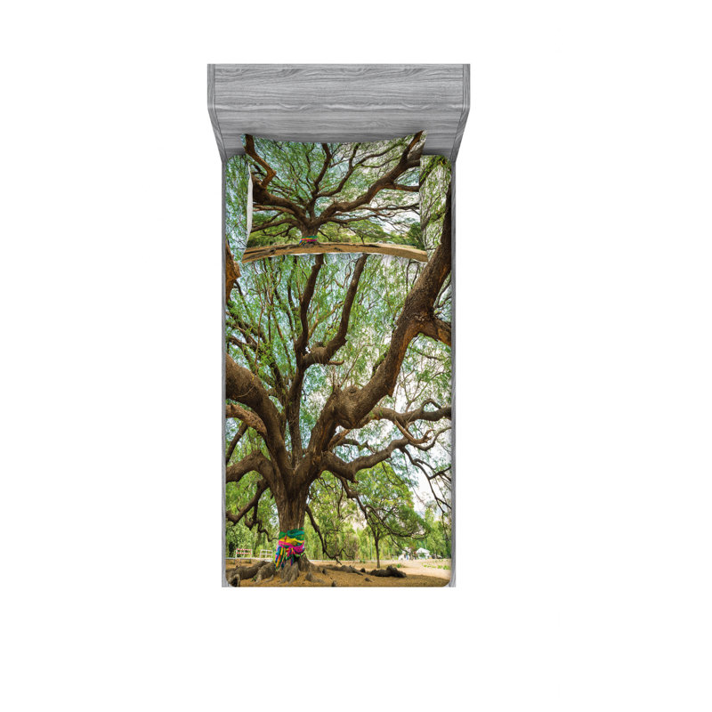Ensemble de draps en thaïlande magnifique rain tree, Ensemble de draps pour lit simple TG avec drap-hou