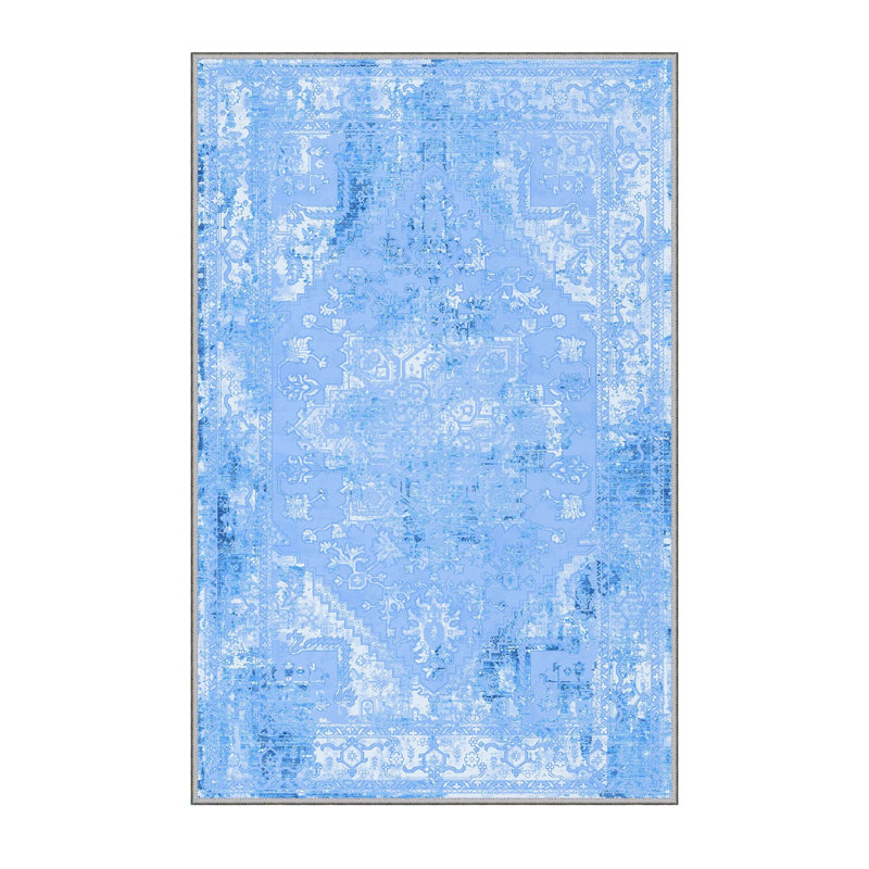 Stylish Hall Carpet, 2.6 x 6.6 Feet, 1% Polyester, .3 in Pile Height | Antibacterial, Non-Slip PVC Felt Dot Underside | 3D Digital Print, Machine Washable, Ideal for Entryway & Living Spaces