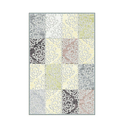 Luxurious Woven Area Rug, 5.9 x 9.2 ft, 100% Polyester, Antibacterial | Non-Slip PVC Felt Dot Underside, 0.3 in Pile Height | Machine Washable, 3D Digital Print, Perfect for Living Room & Bedroom Décor