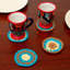 Sous-verres crocheté à la main en mélange de coton turquoise