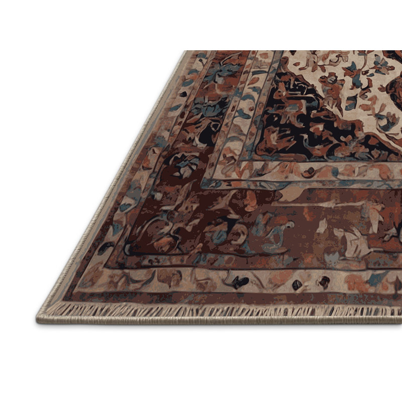 Tapis brun soyeux et moelleux, Carré 4 pi