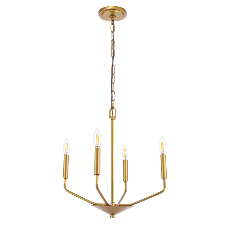 Venice 4 - Light Dimmable Classic / Traditional Chandelier, Brass