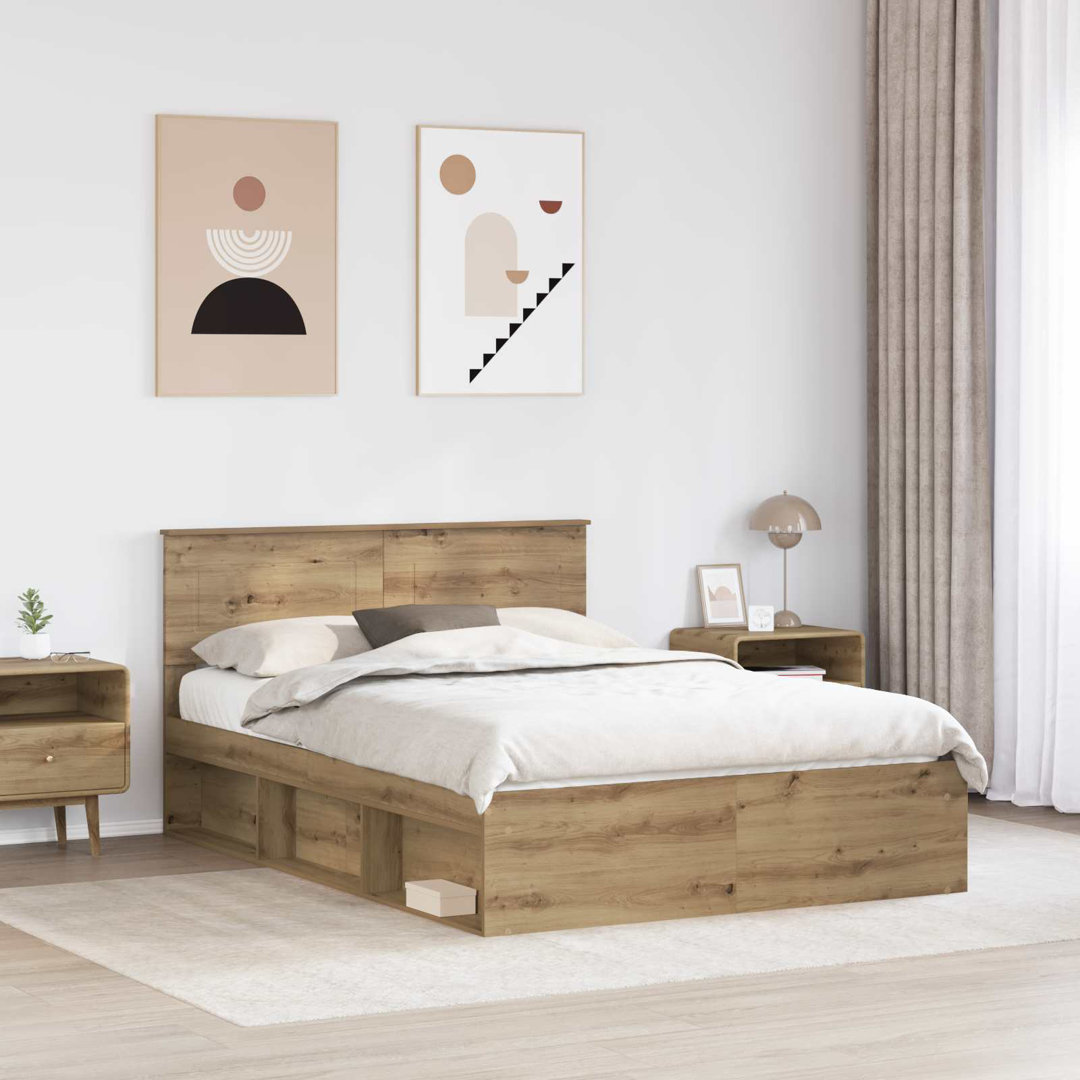 Bed Frame Grey Sonoma 180 X 200 Cm Engineered Wood