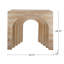 Console sculptée 32,3 x 14,2 x 29,9 po arquée avec faux travertin beige