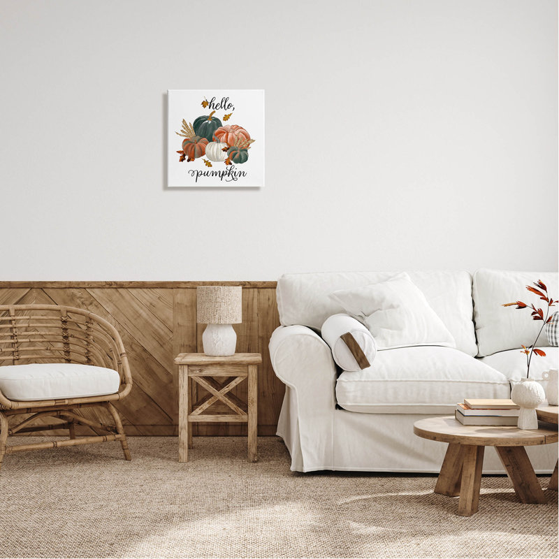 «Hello Pumpkin Fall Harvest», art mural sur toile par The Morning Evening Post, H 17 po x l 17 po x P 1,5 po