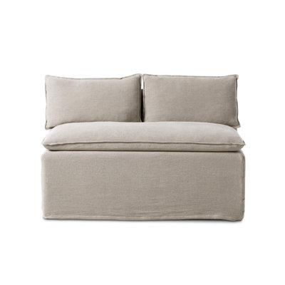 Andre Slipcover Dining Bench 50"-Broadway Stone