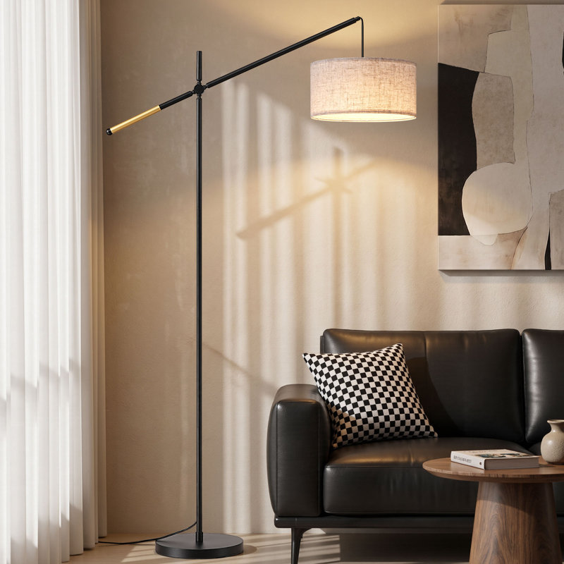 Lampe sur pied 67 po à bras articulé noir