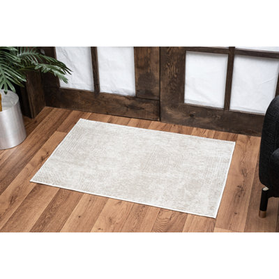 2 Ft. X 3 Area Rug In Beige, Elegance Design, 100% , Stain , For High Foot Traffic, Made Turkey Beige Rug, Ft., Accent, And Versatile,