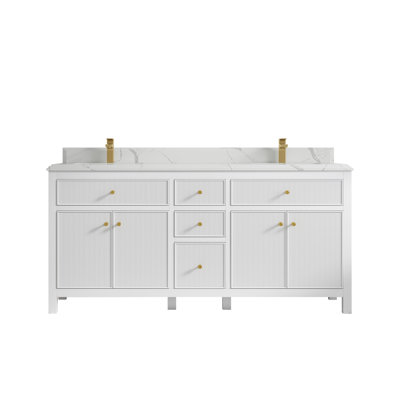 Ensemble de meuble-lavabo double l 72 "