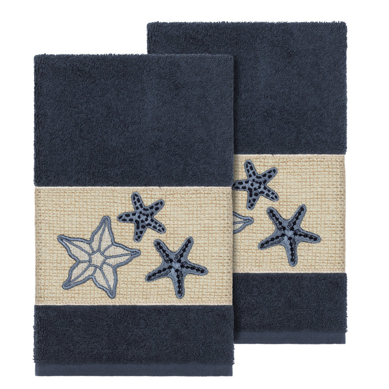 Lydia Turkish Cotton Hand Towel, Midnight Blue