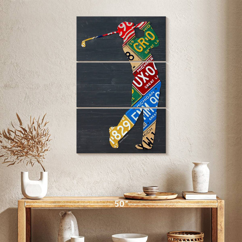 Plaque d’impression de golfeur Sireci, H 38 po x l 24 po