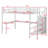 Loft Bed With L-Shaped Desk And USB, Wardrobe And Adjustable Shelf And LED-503576456