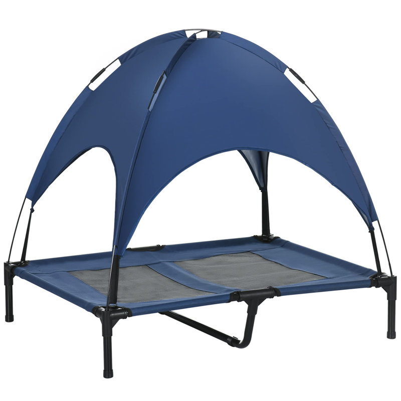 Elevated Dog Bed Cooling Raised Pet Cot, Blue, 90cm H x 92cm W x 76cm D