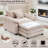 46" Chenille Oversized Accent Chair with Ottoman, Upholstered Lounge Chair-1946336180