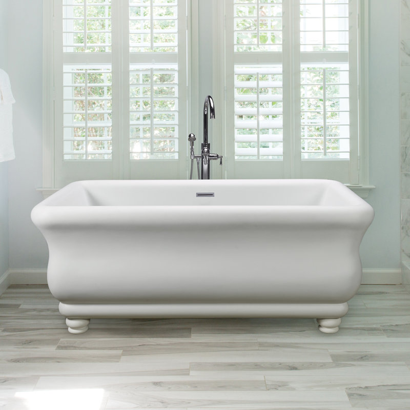 Parisian® 1 66" Freestanding Soaking Bathtub, DoloMatte® Matte White