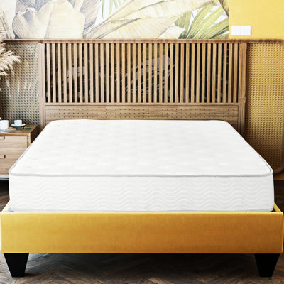 Lit simple TG, matelas à ressorts ensachés de 9 po, technologie de secours, boîte compressée, support de rebord de chambre à coucher moderne, housse souple assise, utilisation