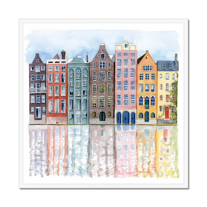 Neighborhood I by Grace Popp - Painting, 80cm H x 80cm W, White Framed Paper Print