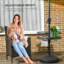 Table de parasol portable avec plusieurs fonctions pour divers espaces extérieurs