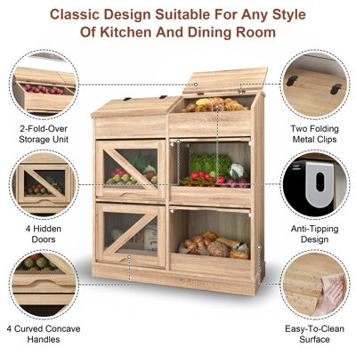 Potato Storage Bin, Vegetable Fruit Rack, Food Storage Cabinets, Snack Cabinet