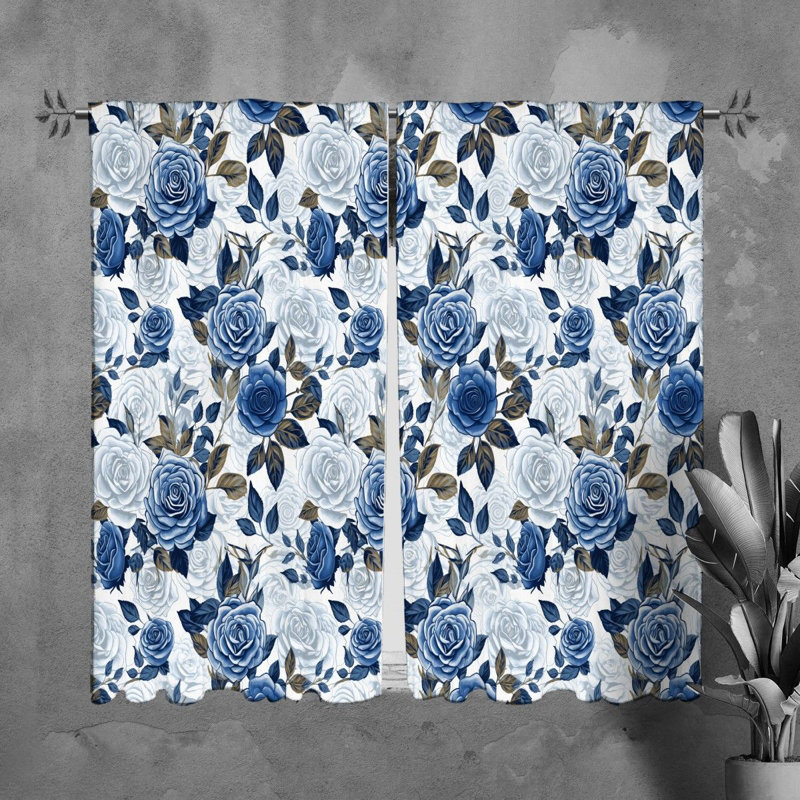 Rideaux de fenêtre à motif floral, L 20 po x L 61 po