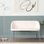 Banc en métal et velours crème avec style, revêtement élégant, pieds, pour le confort, deux sièges, utilisation intérieure seulement, limite de poids de 500 lb, assemblage requis, profondeur de 21 po, largeur de 46 po, hauteur de 30,24 po, ajout de 29 lb