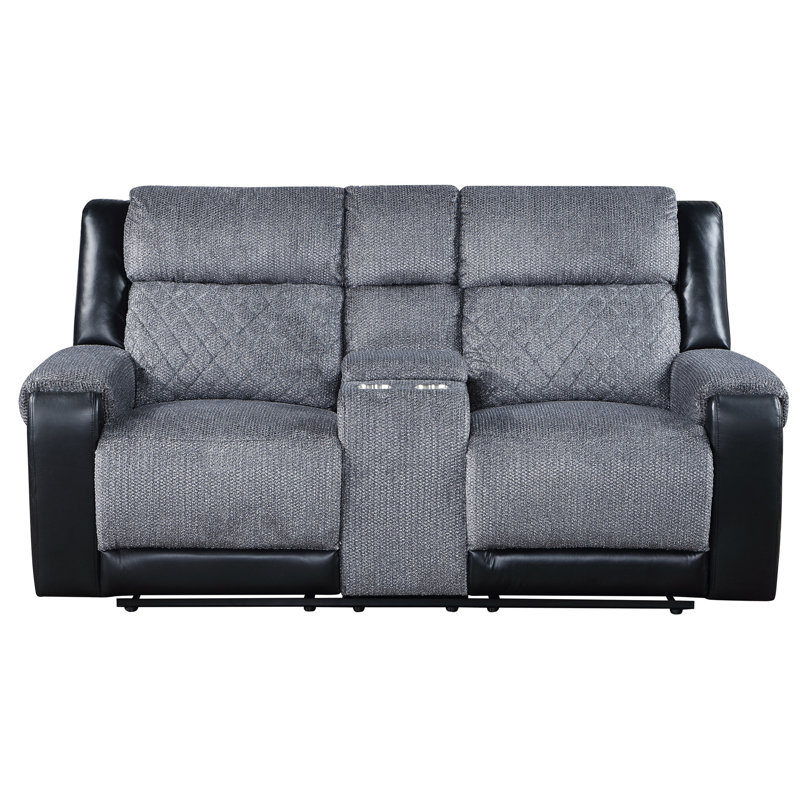 Causeuse inclinable gris / noir ALICIA