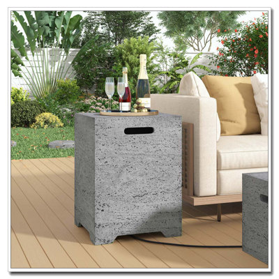 Table de couverture de réservoir de propane 15,75 po MGO, support de réservoir de propane léger 20 lb avec poignées des deux côtés