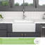 Évier de cuisine à cuve simple en céramique argile réfractaire simple avec accessoires L 24 po x 18 po x 10 po Lofeyo
