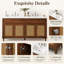 Meuble-lavabo double 60 po, portes en rotin et pieds en bois massif