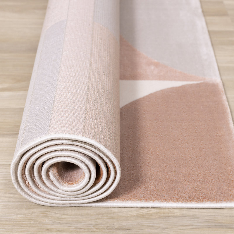 Cobscook Geometric Pattern Plush Pink Rug, Rectangle 7'10" x 10'10"