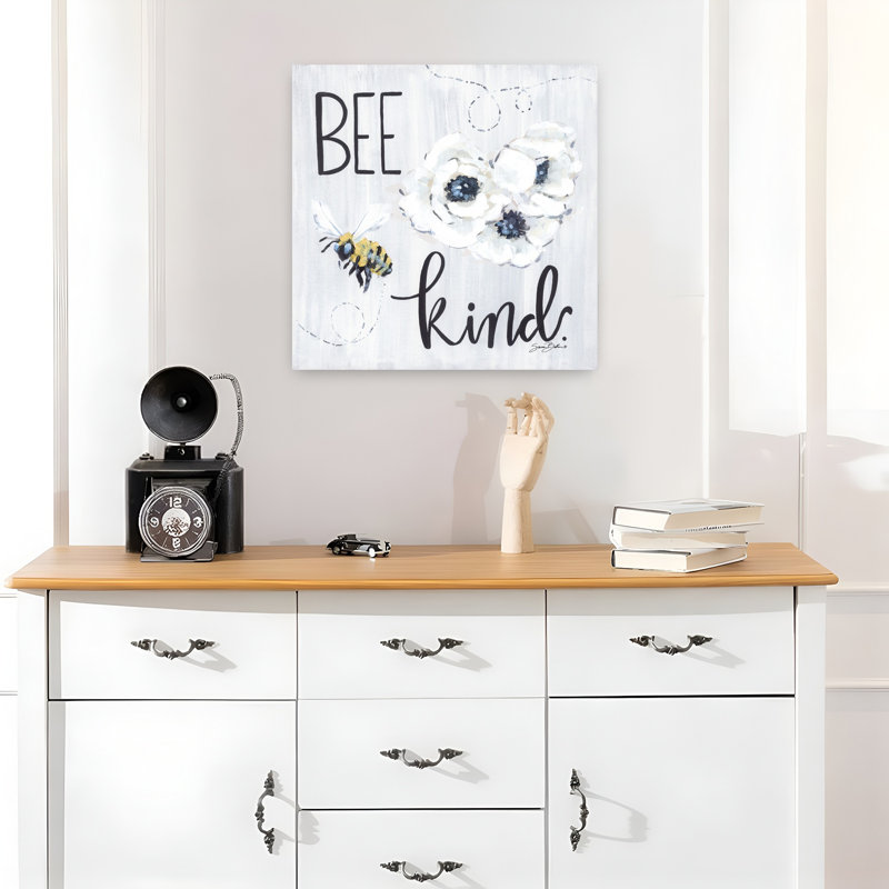 Art floral de printemps abeille fantaisiste Bee Kind, H 18 po x l 18 po