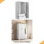 Armoire 4 portes avec miroir, armoire à DEL avec portes et 2 tiroirs, armoire de rangement en bois avec tringle