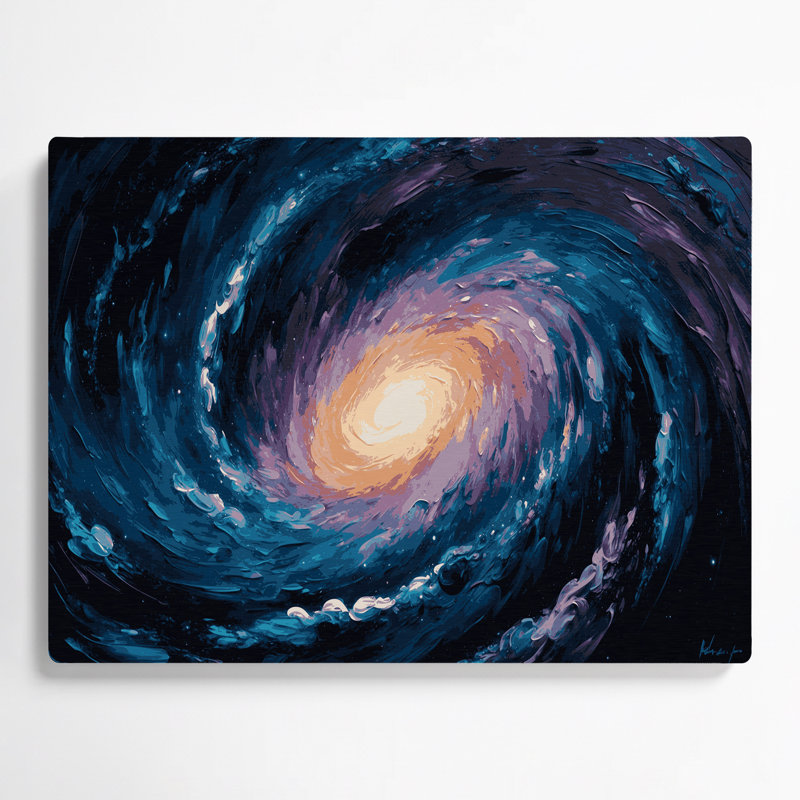 Art mural gris galaxie Space Andromeda, H 11 po x l 14 po