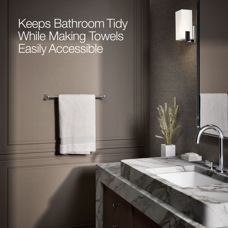 Memoirs® 25.875" Wall Mounted Towel Bar, 18"W, Polished Chrome