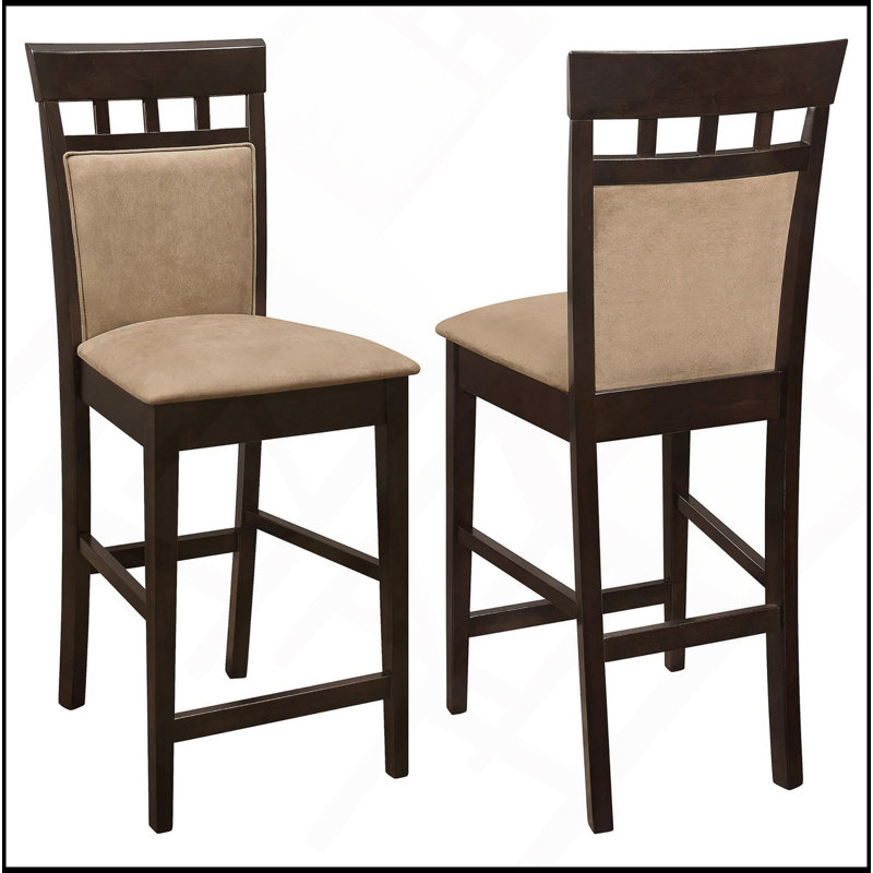 Tabourets à hauteur de comptoir beige et cappuccino (ensemble de 2)