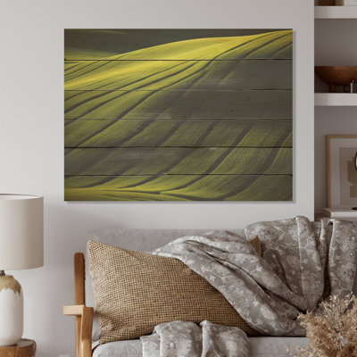 Meadow Verdant Photography - Meadow Wood Wall Art On Natural Pine Wood